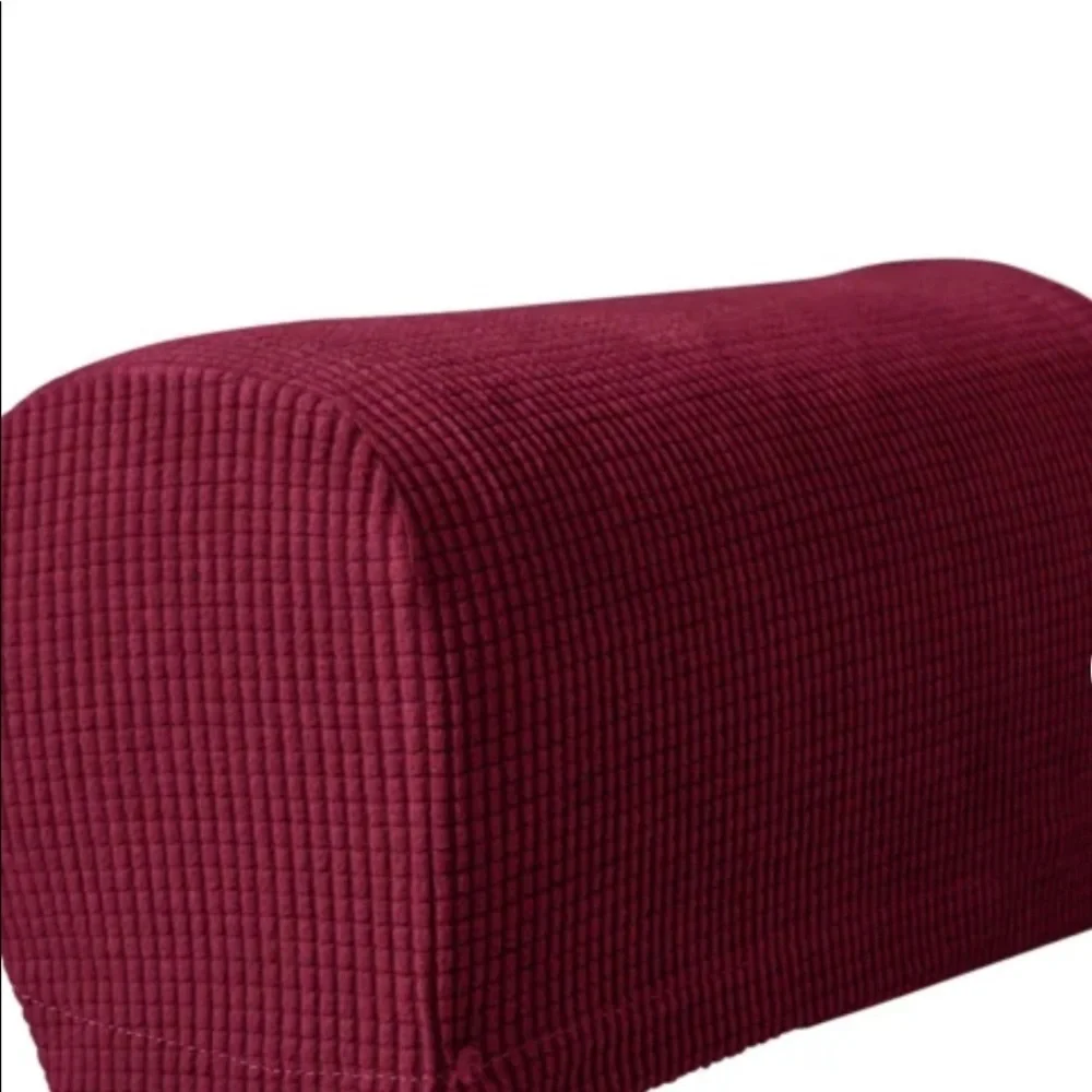Wine Jacquard Stretch Armrest Slipcover
